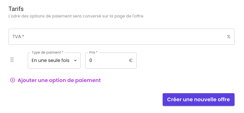 Illustration : Créer l'offre gratuite