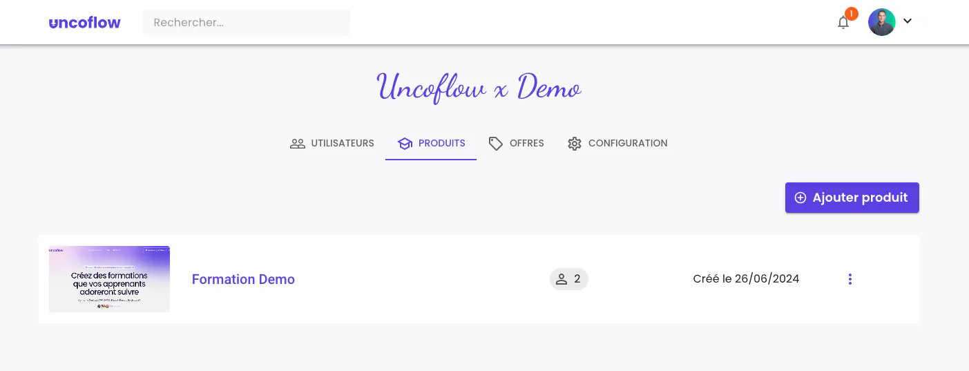 Illustration : Produit = Formation