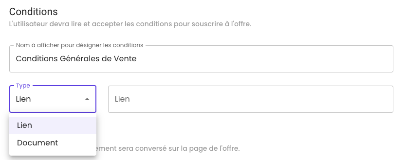 Illustration : Configurer vos CGV