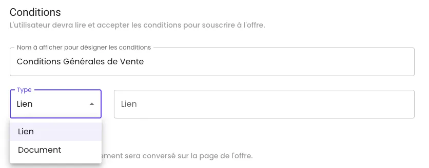 Illustration : Configurer vos CGV
