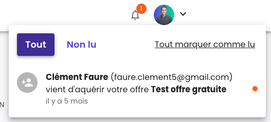 Illustration : Notifications aux administrateurs