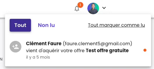 Illustration : Notifications aux administrateurs