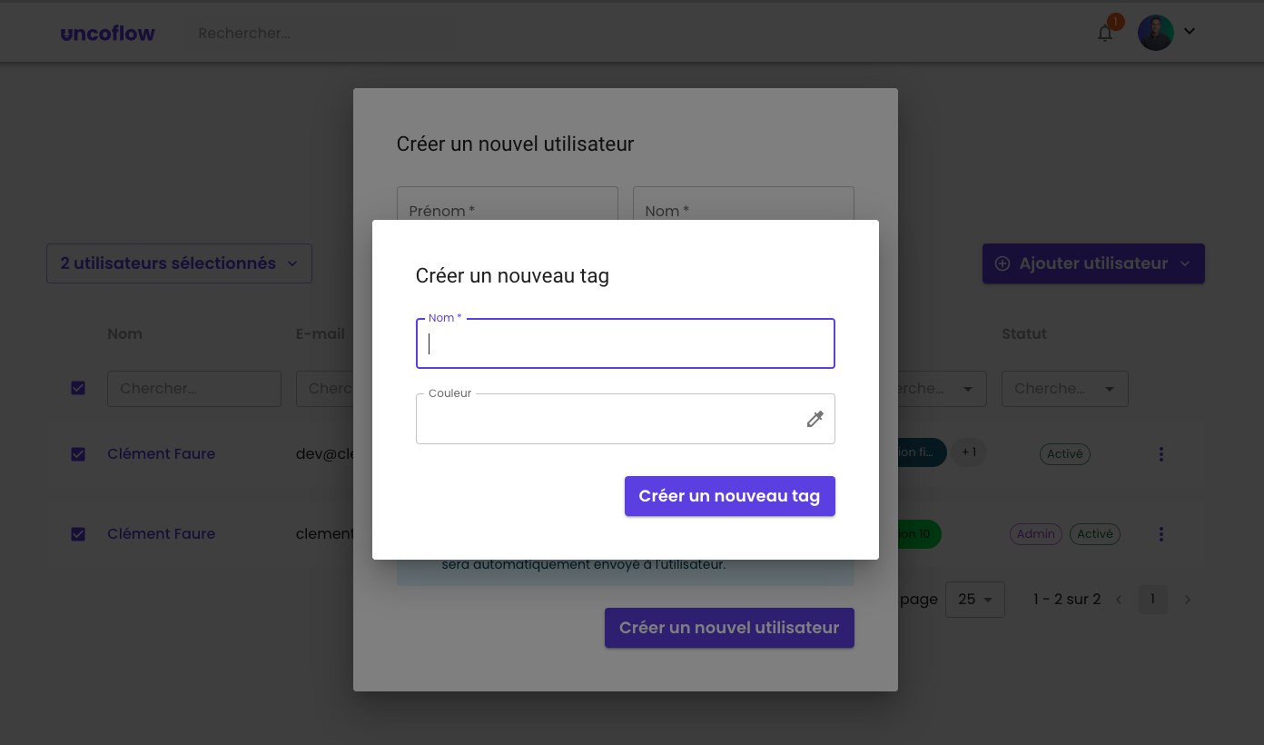 Illustration : Créer un tag