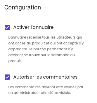 Illustration : Activer l'annuaire